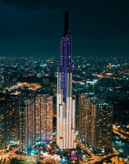 Night time skyline view of Ho Chi Minh City, Vietnam | Turnkey FF&E & Interiors | The Living Company | Garland, Texas